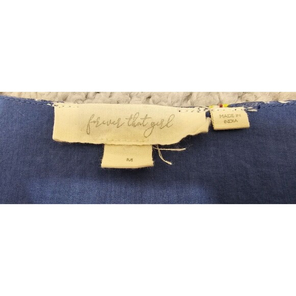 Forever That Girl Anthropologie Blouse Western Boho Cropped Long Sleeve Womens M - Picture 4 of 16